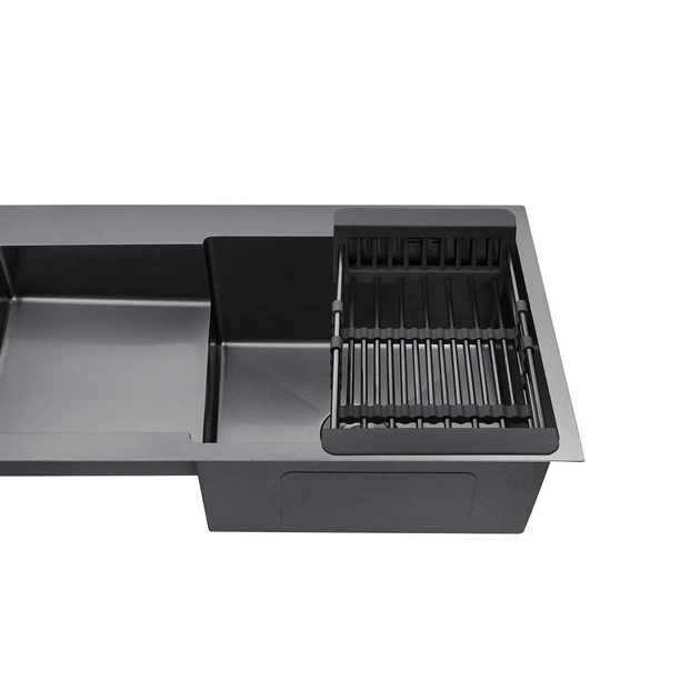 Кухонная мойка Kroner KRP Schwarze 7848RHM PVD 780х480 черная (3,0/1,0 мм) - Фото 4 Кухонная мойка Kroner KRP Schwarze 7848RHM PVD 780х480 черная (3,0/1,0 мм) - изображение 4