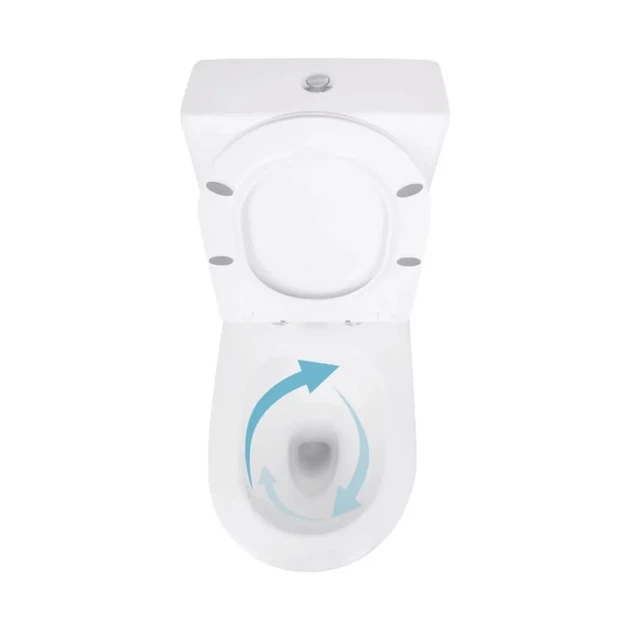 Унитаз компакт Qtap Jay Eco 640х360 овальный, с сиденьем, белый глянцевый (QTJAY27W48749) - изображение 4
