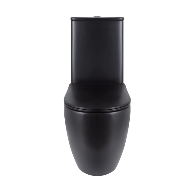 Унитаз компакт Q-tap Robin 660x360 овальный, с сиденьем, черный (QT13226083AMB) - изображение 2