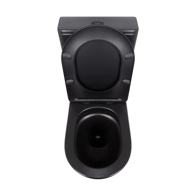 Унитаз компакт Q-tap Robin 660x360 овальный, с сиденьем, черный (QT13226083AMB) - изображение 5
