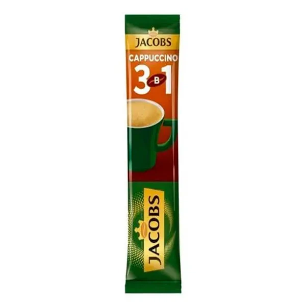 Кава розчинна у стіках 3в1 Jacobs Cappuccino 12 г х 1 шт (290601) - Фото 1 Кава розчинна у стіках 3в1 Jacobs Cappuccino 12 г х 1 шт (290601) - изображение 1
