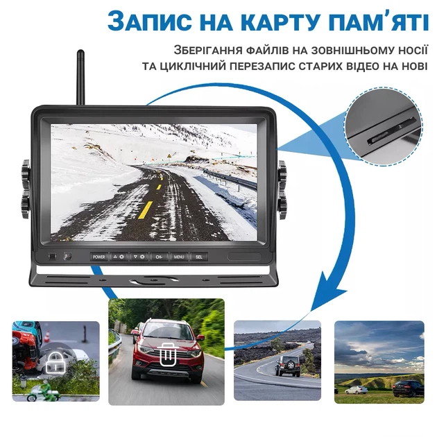 Беспроводная камера заднего вида Podofo A3006 с 7" монитором для грузовиков - изображение 3