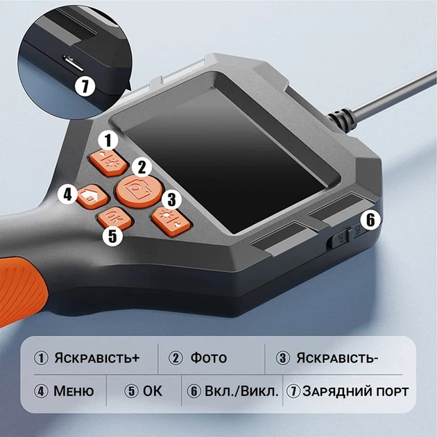 Эндоскоп автомобильный Podofo P10h FullHD 1080P 10 м 8 мм черный - изображение 4