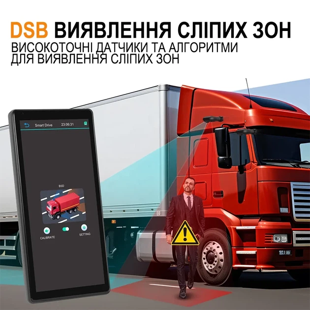 Цифровая система заменителей зеркал Podofo A3713A электронное зеркало 10.36" черное для грузовых автомобилей - изображение 2