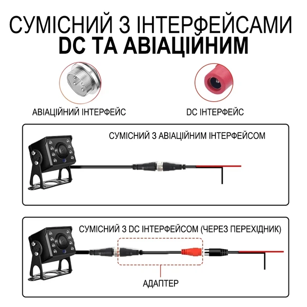 Парковочная камера заднего вида Podofo A3137 AHD CVBS с ИК ночным видением металл черный - изображение 8