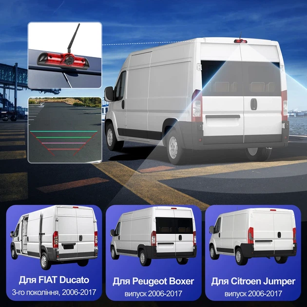 Беспроводная камера заднего вида с монитором 7" Podofo A4500 для FIAT Ducato Peugeot Boxer Citroen Jumper черная - Фото 6 Беспроводная камера заднего вида с монитором 7" Podofo A4500 для FIAT Ducato Peugeot Boxer Citroen Jumper черная - изображение 6