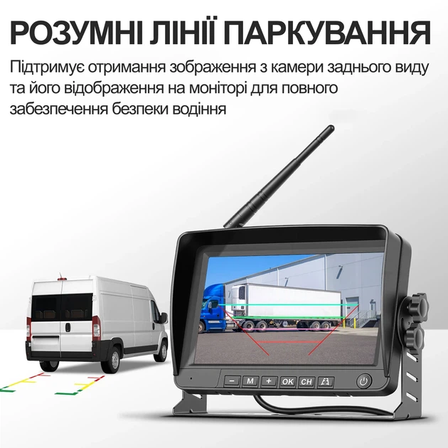 Беспроводная камера заднего вида с монитором 7" Podofo A4500 для FIAT Ducato Peugeot Boxer Citroen Jumper черная - Фото 7 Беспроводная камера заднего вида с монитором 7" Podofo A4500 для FIAT Ducato Peugeot Boxer Citroen Jumper черная - изображение 7