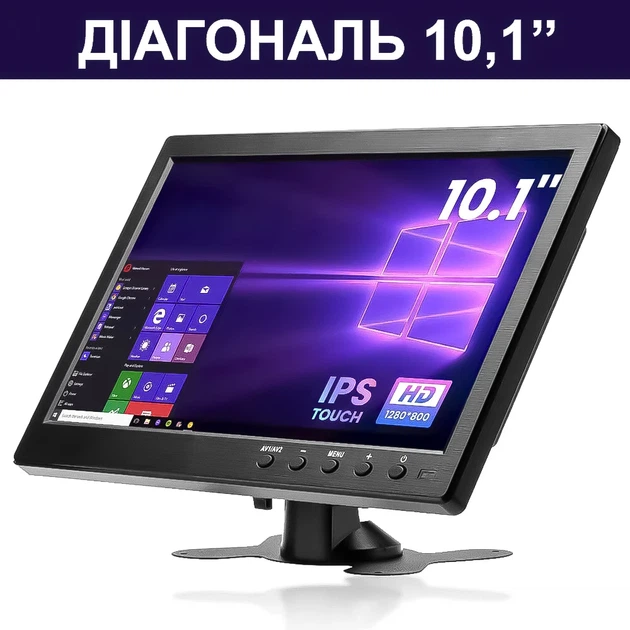 Автомобильный монитор Podofo K101 10.1" ЖК-дисплей черный с AV, VGA, HDMI, BNC входом - изображение 3