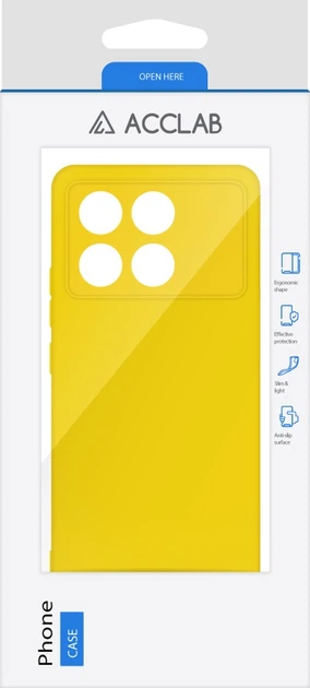 Чехол для смартфона ACCLAB Silicone для Poco X6 Pro Yellow (1283126602214) - изображение 2