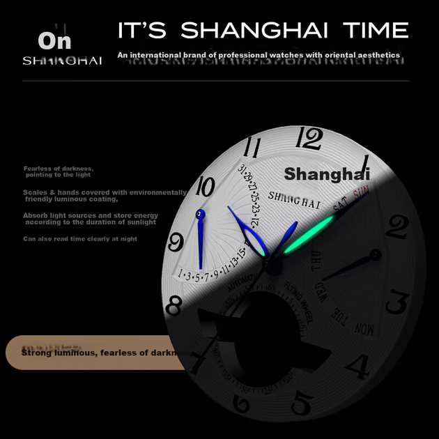 Мужские часы SHANGHAI S8924 белый циферблат - изображение 3