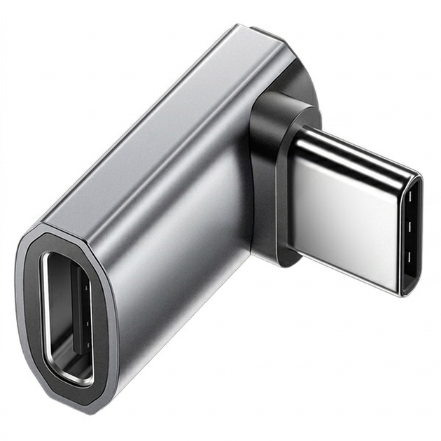 Перехідник Essager USB Type-C M/F LED (8K 240W 40Gbps USB 4.0) Aluminium Side L-shaped (48995) - Фото 1 Перехідник Essager USB Type-C M/F LED (8K 240W 40Gbps USB 4.0) Aluminium Side L-shaped (48995) - зображення 1