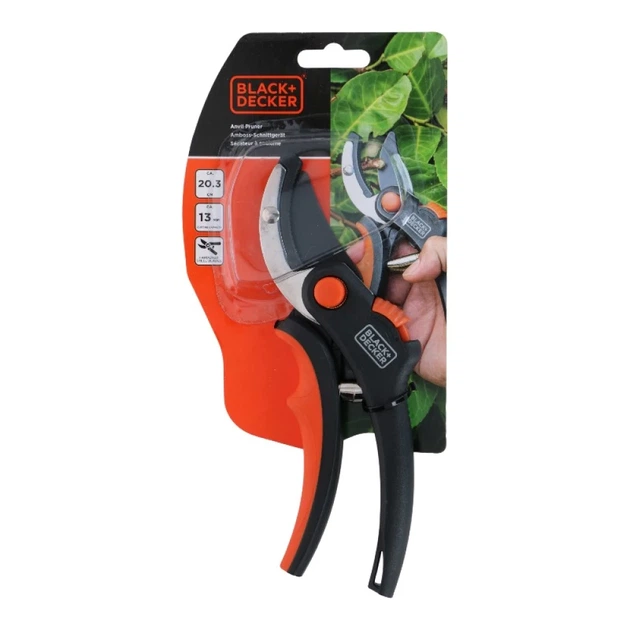 Секатор Black&Decker наковаленчатый садовый для цветов и живой изгороди (871125223417) - Фото 7 Секатор Black&Decker наковаленчатый садовый для цветов и живой изгороди (871125223417) - изображение 7