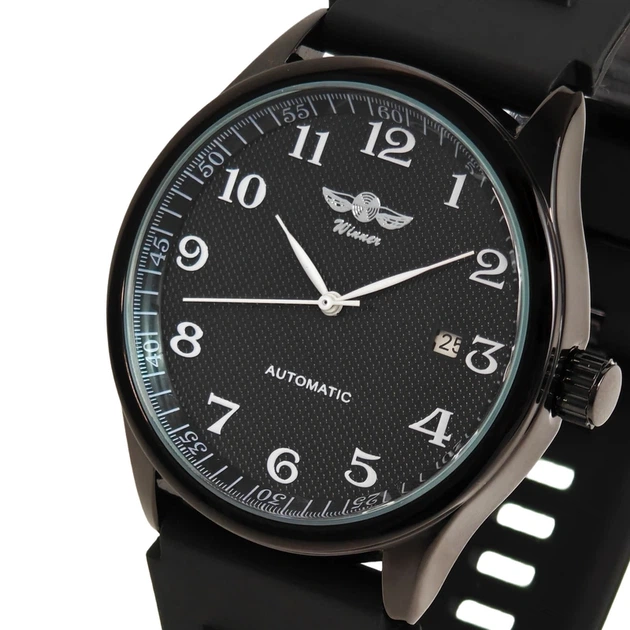 Чоловічий механічний годинник Winner Handsome Elastic Black, 2 ремінці - Фото 1 Чоловічий механічний годинник Winner Handsome Elastic Black, 2 ремінці - изображение 1