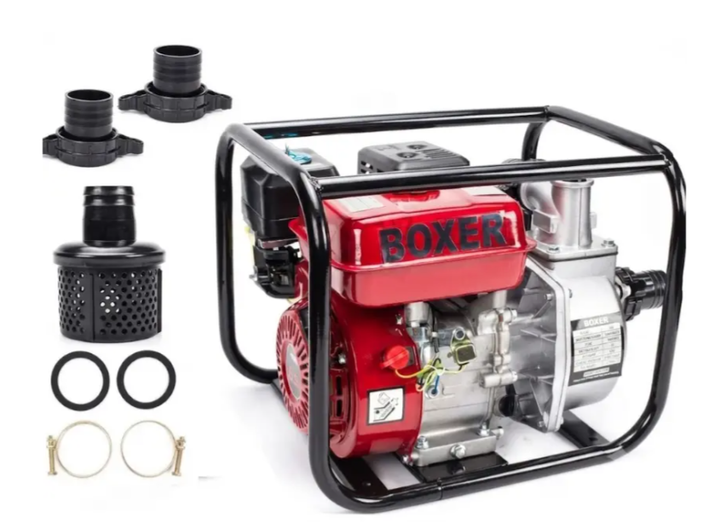 Мотопомпа бензиновая BOXER BX7014 6.5 л с 500 л мин 2 дюйма высота подачи 30 м всасывание 7 м для чистой и грязной воды - изображение 4