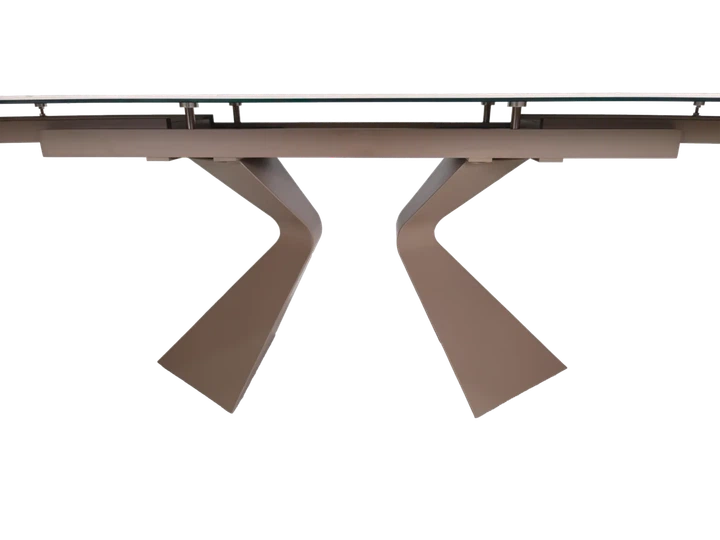 Стіл розкладний LAURA CERAMIC 160(240)x90 см загартоване скло + кераміка бежевий матовий - зображення 6