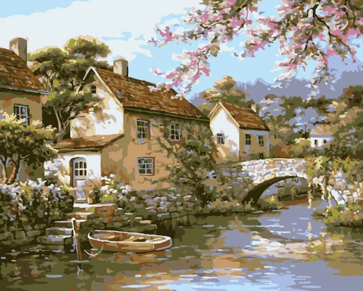 Картина по номерам Origami Деревня на берегу реки LW 3072 40*50 - Фото 1 Картина по номерам Origami Деревня на берегу реки LW 3072 40*50 - изображение 1