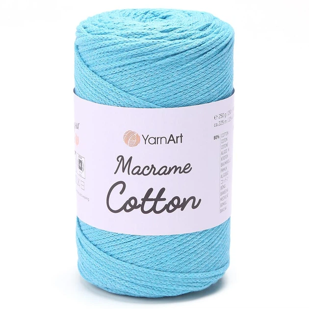 Пряжа YARNART Macrame Cotton, 763 бірюзовий - Фото 1 Пряжа YARNART Macrame Cotton, 763 бірюзовий - зображення 1