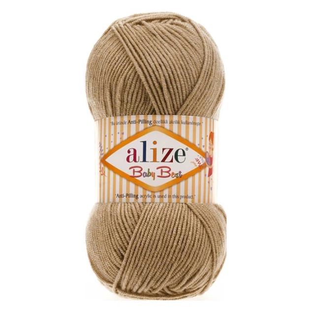 Пряжа ALIZE Baby Best, 368 темно-бежевый - Фото 1 Пряжа ALIZE Baby Best, 368 темно-бежевый - изображение 1