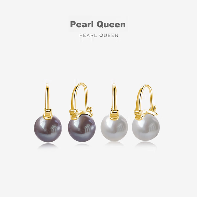 Серьги PearlQueen в модном стиле для поездок на работу, из серебра 925 пробы, с жемчугом почти круглой формы 10,5-11,5 мм, подарок на День матери. - изображение 4