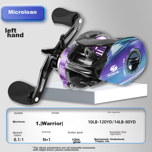 Катушка для ловли на приманку Erciyuan Water Drop Reel, микро-джиггинг, дальний заброс, взрывозащищенная, с магнитным двойным тормозом, красочная, для микро-джиггинга, для левшей. - изображение 4