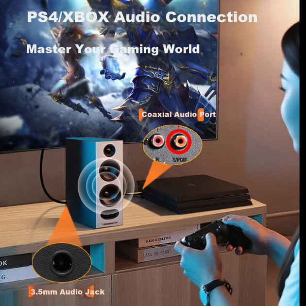 Аудіоконвертер Jinghua Z235K S/PDIF у 3.5 мм і 2 RCA 10 м - зображення 5