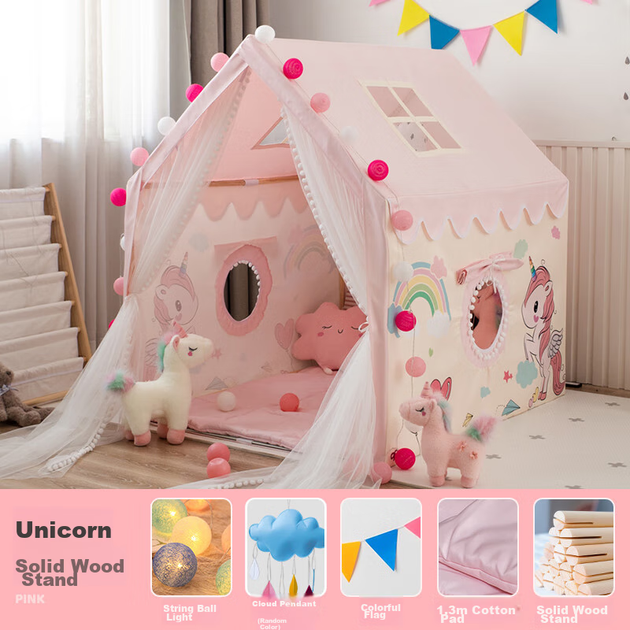 Палатка Little Dove игровая детская Единорог с ковриком и деревянными стойками - Фото 5 Палатка Little Dove игровая детская Единорог с ковриком и деревянными стойками - изображение 5
