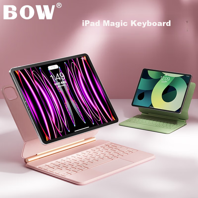 Чехол-клавиатура BOW Hangshi HB354 для iPad Air 5/6/7 и Pro 10.9 и 11 дюймов с Bluetooth и тачпадом, фиолетовый - изображение 5