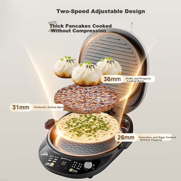 Гриль электрический Midea JKC3083 с двусторонним нагревом и титаново-керамическим покрытием, для блинов и сэндвичей - изображение 7