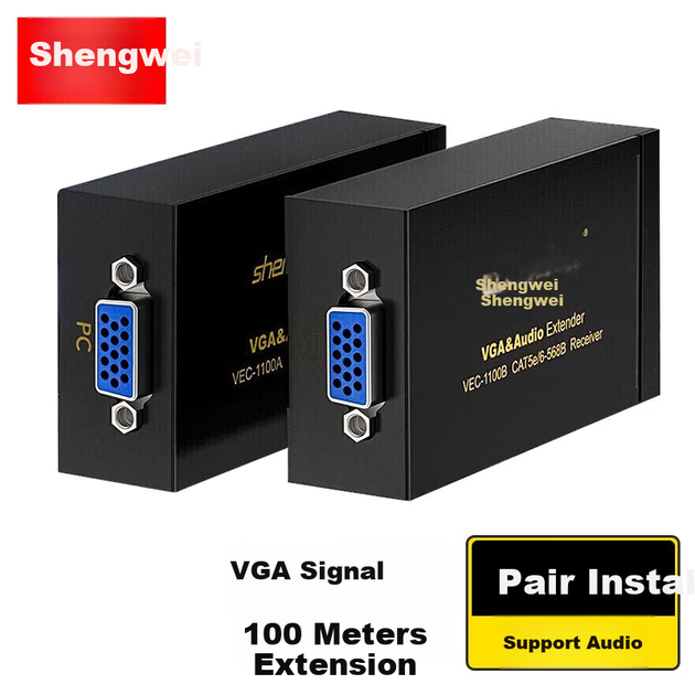 Удлинитель VGA-сигнала Shengwei VEC-1100AB к 100 м - изображение 4