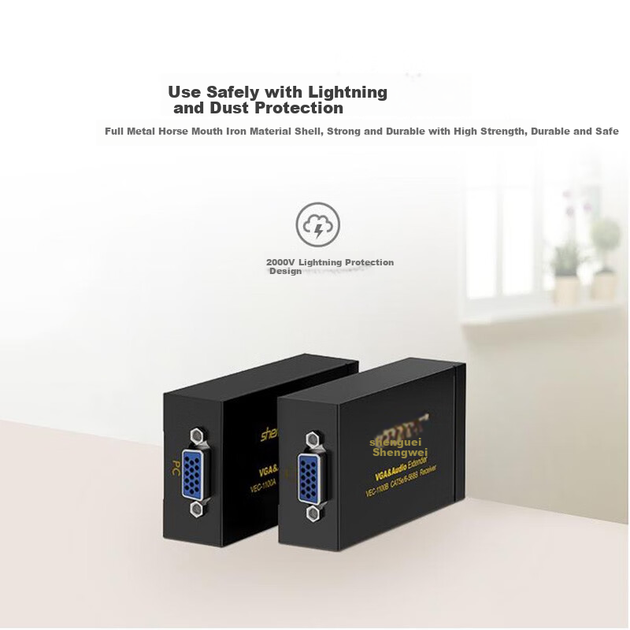 Удлинитель VGA-сигнала Shengwei VEC-1100AB к 100 м - изображение 7