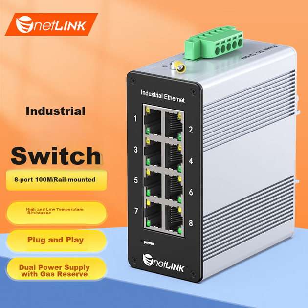 Промышленный коммутатор NetLINK, 8-портовый промышленный коммутатор Ethernet 100 Мбит/с, крепление на DIN-рейку/монтаж, блок питания в комплект не входит, HTB-6000 - Фото 2 Промышленный коммутатор NetLINK, 8-портовый промышленный коммутатор Ethernet 100 Мбит/с, крепление на DIN-рейку/монтаж, блок питания в комплект не входит, HTB-6000 - изображение 2