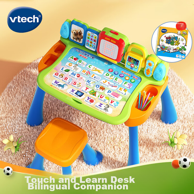 Столик VTech розвивальний 4 в 1 з планшетом для малювання та навчанням англійської - зображення 4