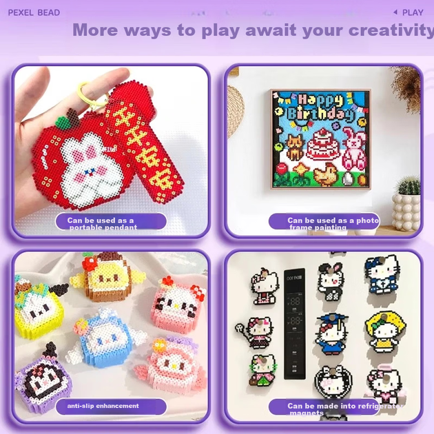 Набір Guanchao Perler Beads для творчості, 72 кольори, 3D-вироби, для дітей 7-14 років - Фото 8 Набір Guanchao Perler Beads для творчості, 72 кольори, 3D-вироби, для дітей 7-14 років - зображення 8