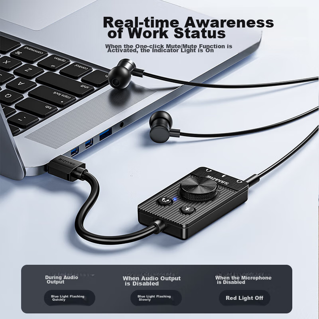 Звукова карта SAMZHE AC02 внешняя USB - Фото 4 Звукова карта SAMZHE AC02 внешняя USB - изображение 4