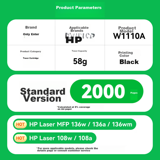 Совместимый с принтером HP Laser MFP 136A картридж тонера Caijin, картридж 4ZB85A, картридж тонера HP с чипом, барабанный блок 136a, картридж с угольной порошковой краской для копировальных аппаратов и сканеров. - изображение 2