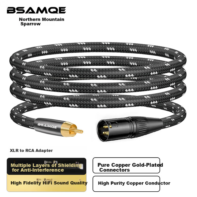 Аудиокабель Beishanque BSQ-K076 RCA—XLR балансный 3 м - изображение 5