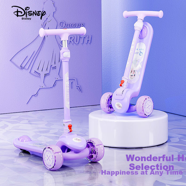 Самокат Disney «Холодное сердце» детский трехколесный складной со светящимися колесами - Фото 8 Самокат Disney «Холодное сердце» детский трехколесный складной со светящимися колесами - изображение 8