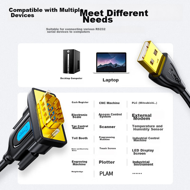 Кабель DTECH IOT5075-3M USB - RS232, адаптер USB - DB9 male, 3 м, для COM-порта - изображение 8