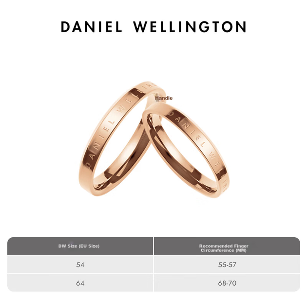 Кільця для пари Daniel Wellington DW Classic Rose Gold 54+64 Кільця для пари 018+023 [520 Подарунок для дівчини] - зображення 4