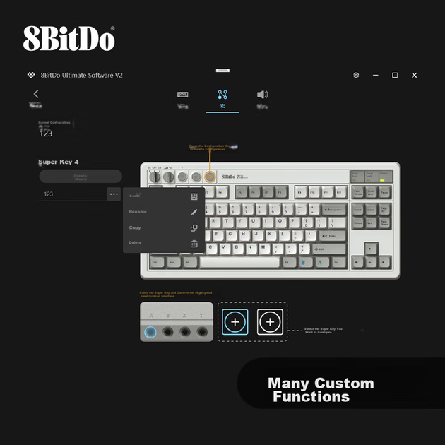 Механическая клавиатура 8BitDo Retro87 M, 87 клавиш, классический ретро-дизайн, беспроводное использование для игр и офисных задач, трехрежимное подключение Bluetooth и проводное подключение, совместимость с ПК и Android. - изображение 9