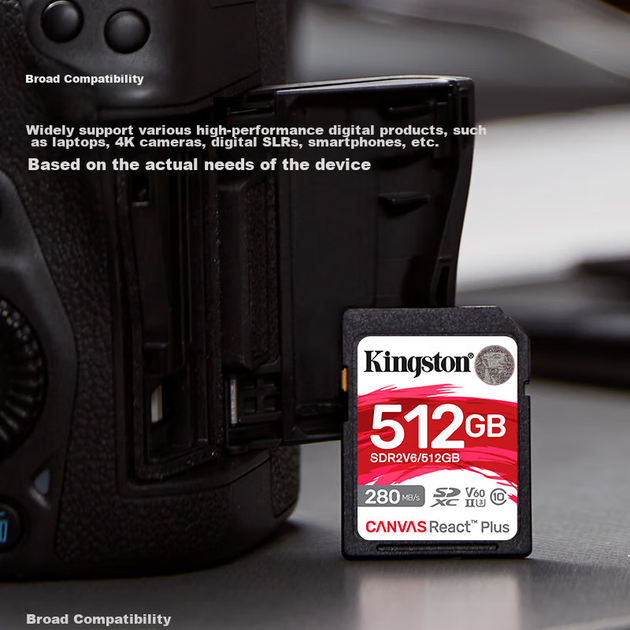 Карта памяти Kingston SD 256 ГБ U3 V60 для камер 4K, до 280 МБ/с - изображение 6