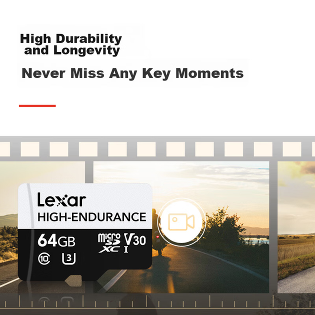 Карта памяти Lexar 64 ГБ TF (MicroSD) C10 U3 V30, скорость чтения 100 МБ/с, карта памяти для видеорегистратора, высокая износостойкость для систем видеонаблюдения. - Фото 7 Карта памяти Lexar 64 ГБ TF (MicroSD) C10 U3 V30, скорость чтения 100 МБ/с, карта памяти для видеорегистратора, высокая износостойкость для систем видеонаблюдения. - изображение 7