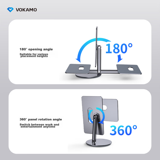 Підставка VOKAMO магнітна для iPad Air та Pro 10.9-11 дюймів з регулюванням висоти та поворотом 360 градусів - зображення 11