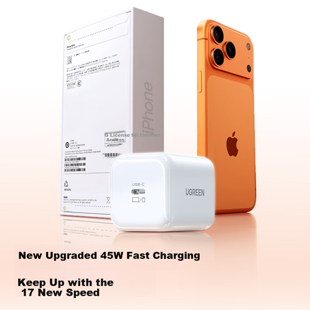 Комплект UGREEN зарядное устройство GaN 45 Вт и кабель Type-C для iPhone 16/17 - изображение 5