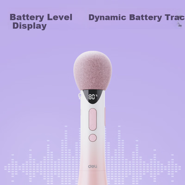 Мегафон Deli Little Bee 17 Вт с Bluetooth и микрофоном для лекций, розовый - изображение 6
