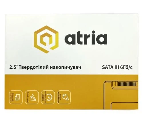 Твердотільний накопичувач SSD 512Gb, Atria XT200, SATA3, 2.5', 3D TLC, 550/500 МБ/с (ATSATXT200/512) - Фото 3 Твердотільний накопичувач SSD 512Gb, Atria XT200, SATA3, 2.5', 3D TLC, 550/500 МБ/с (ATSATXT200/512) - изображение 3