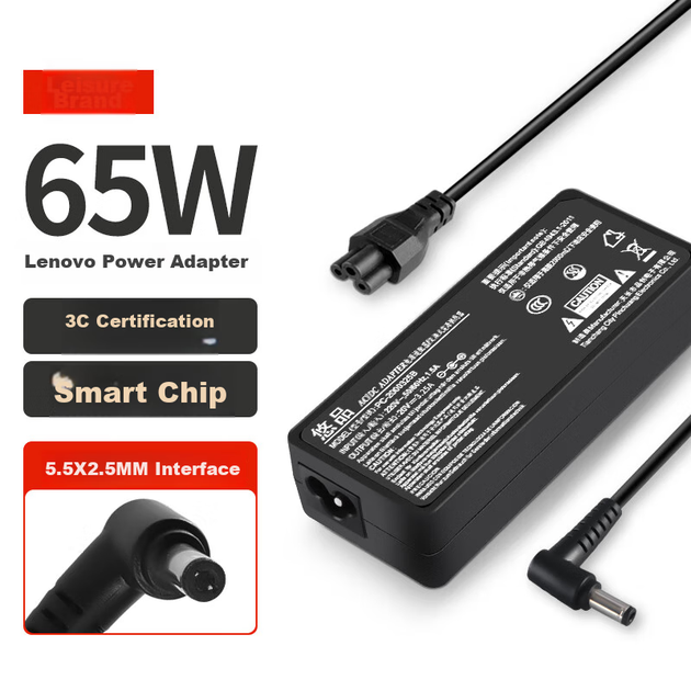 Блок живлення Youpin 20 В 3.25 А 65 Вт для ноутбуків Lenovo S405/S410/G460, круглий роз'єм - зображення 4