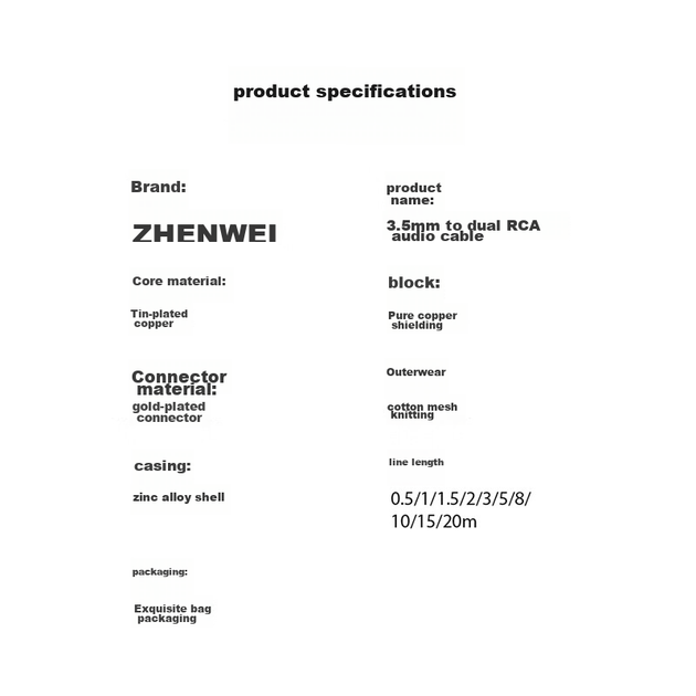 Аудиокабель-разветвитель ZHENWEI Mini Jack 3.5 мм — 2 x XLR, 10 м (ZW-YPX619) - изображение 9