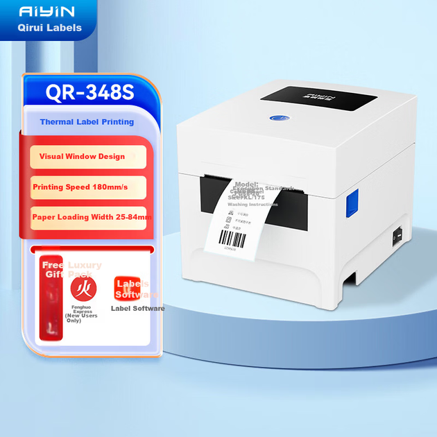 Принтер этикеток QIRUI QR-348S термальный 80 мм для логистики и штрихкодов - изображение 4