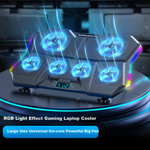 Підставка SUOHUANG X10 для ноутбука з активним охолодженням, RGB-підсвічуванням та регулюванням обертів - зображення 4
